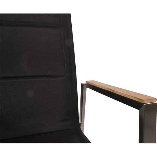 Stapelstoel hoge rug Marmaris RVS zwart, Set van 4 stoelen - Afbeelding 4