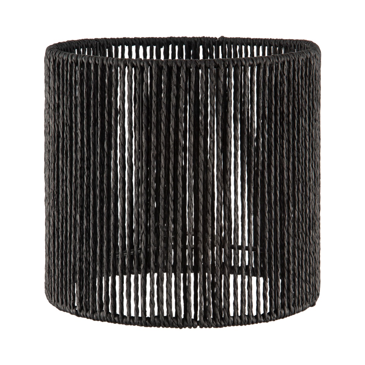 Papieren Woven Lampenkap - Cilindrisch - Black - Moderne stijl - ø20 x 17 cm - E27 fitting - Voor Wandlampen en Tafellampen - Ontworpen voor woonkamer en eetkamer