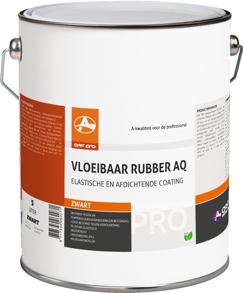 OAF PRO Vloeibaar Rubber AQ Zwart 5 liter